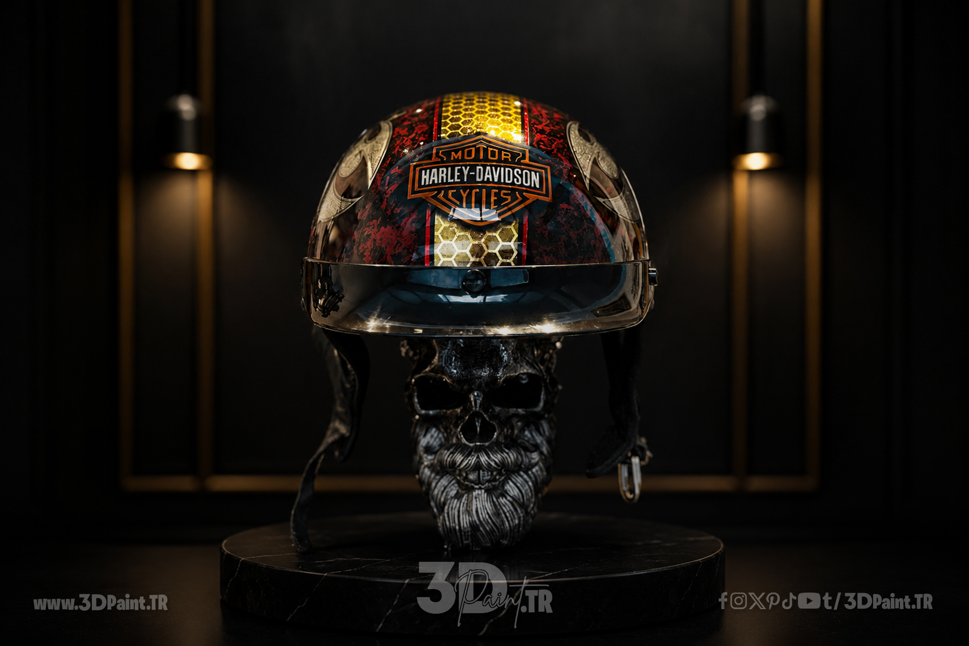 3DPaintTR-projeler-Harley-Davidson-Custom-3D-Kask-Tasarimi-Projeleri-2-